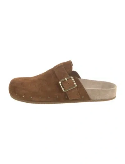 Pre-owned Loeffler Randall Suede Mules In Brown