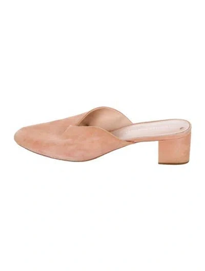 Pre-owned Loeffler Randall Suede Mules In Pink