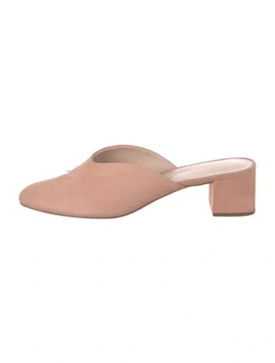 Pre-owned Loeffler Randall Suede Mules In Pink
