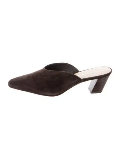 Pre-owned Loeffler Randall Suede Mules W/ Tags In Brown