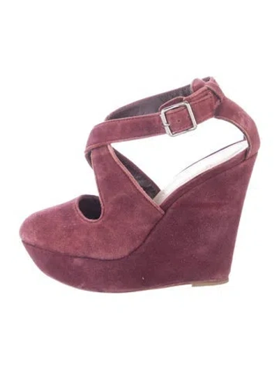 Pre-owned Loeffler Randall Suede Pumps In Burgundy