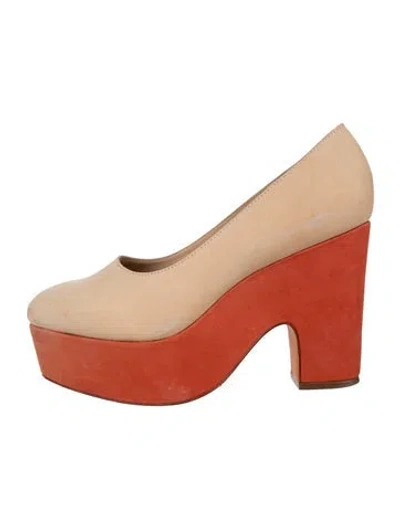Pre-owned Loeffler Randall Suede Pumps In Orange