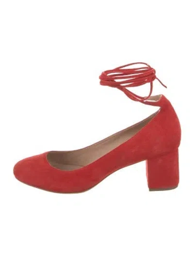 Pre-owned Loeffler Randall Suede Pumps In Red