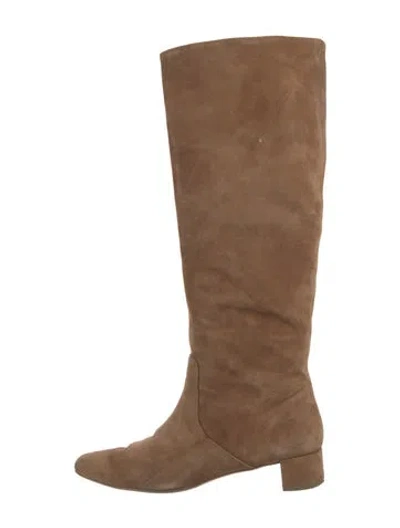 Pre-owned Loeffler Randall Suede Riding Boots In Brown