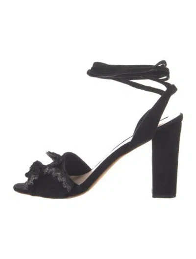 Pre-owned Loeffler Randall Suede Sandals In Black