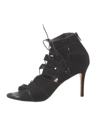 Pre-owned Loeffler Randall Suede Sandals In Black