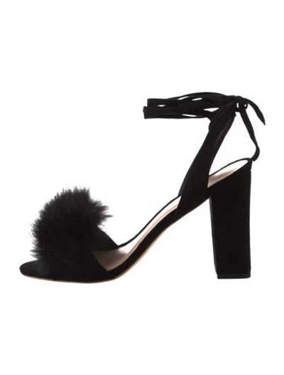 Pre-owned Loeffler Randall Suede Sandals In Black