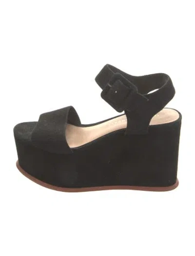 Pre-owned Loeffler Randall Suede Sandals In Black