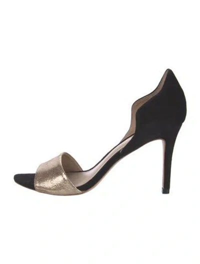 Pre-owned Loeffler Randall Suede Sandals In Black