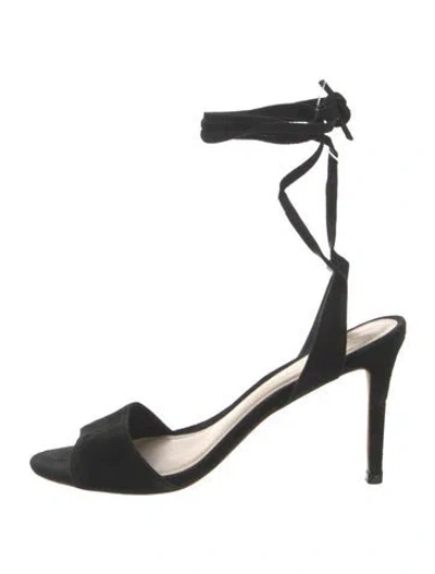 Pre-owned Loeffler Randall Suede Sandals In Black