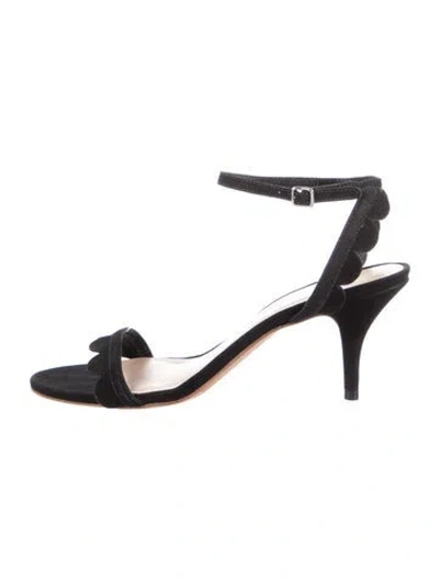 Pre-owned Loeffler Randall Suede Sandals In Black