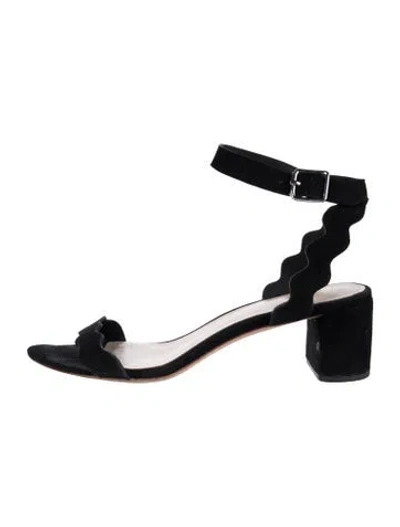 Pre-owned Loeffler Randall Suede Sandals In Black