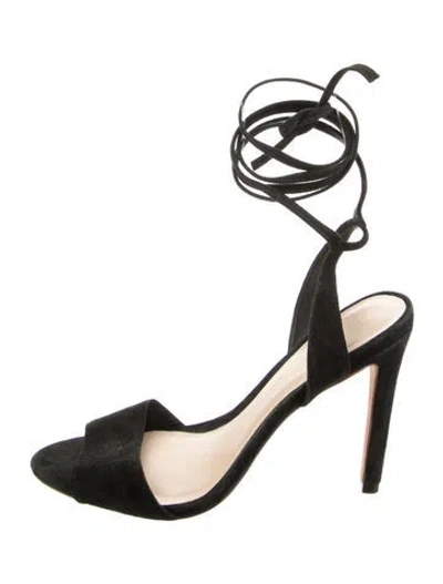 Pre-owned Loeffler Randall Suede Sandals In Black