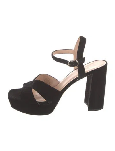 Pre-owned Loeffler Randall Suede Sandals In Black