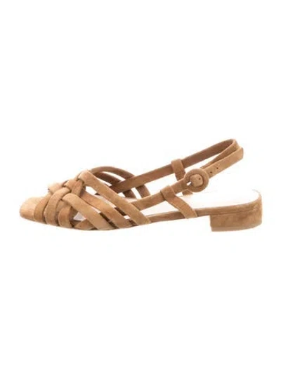 Pre-owned Loeffler Randall Suede Sandals In Brown