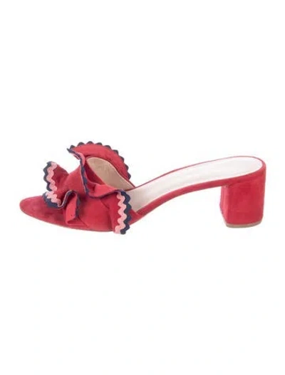 Pre-owned Loeffler Randall Suede Sandals In Red