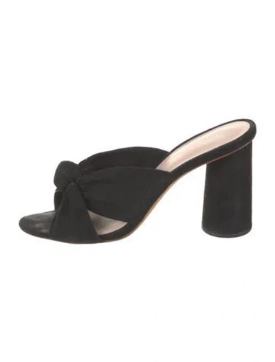 Pre-owned Loeffler Randall Suede Slides In Black