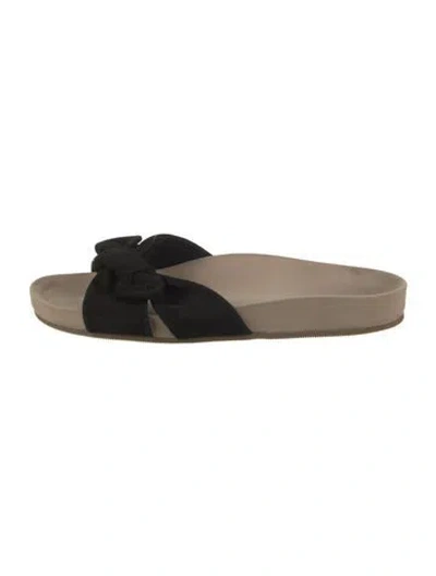 Pre-owned Loeffler Randall Suede Slides In Black/neutrals