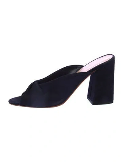 Pre-owned Loeffler Randall Suede Slides In Blue
