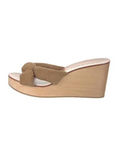 Pre-owned Loeffler Randall Suede Slides In Neutrals
