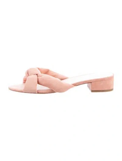 Pre-owned Loeffler Randall Suede Slides In Pink