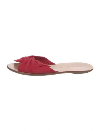 Pre-owned Loeffler Randall Suede Slides In Red
