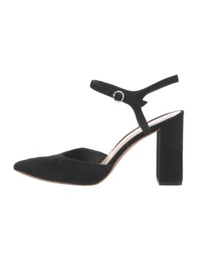 Pre-owned Loeffler Randall Suede Slingback Pumps In Black