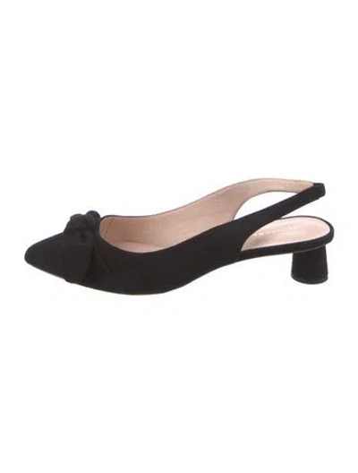 Pre-owned Loeffler Randall Suede Slingback Pumps In Black