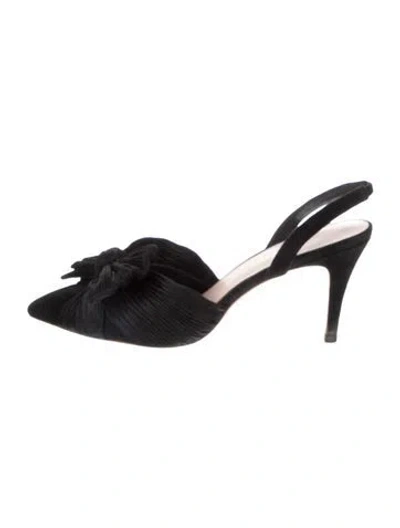 Pre-owned Loeffler Randall Suede Slingback Pumps In Black