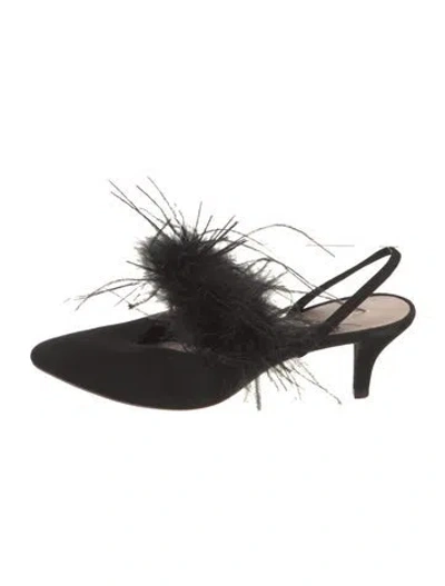 Pre-owned Loeffler Randall Suede Slingback Pumps In Black