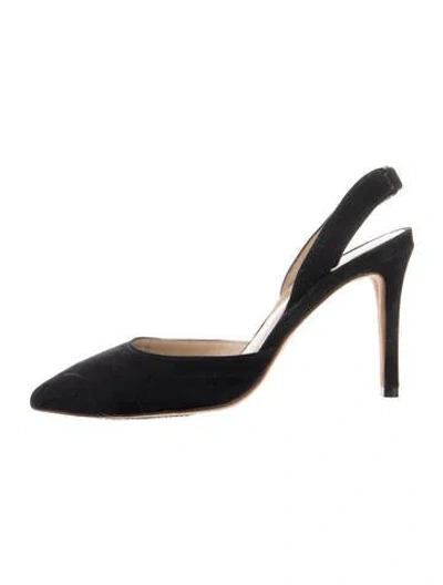 Pre-owned Loeffler Randall Suede Slingback Pumps In Black