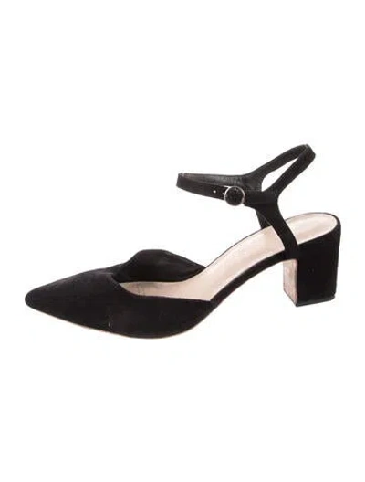 Pre-owned Loeffler Randall Suede Slingback Pumps In Black