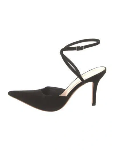 Pre-owned Loeffler Randall Suede Slingback Pumps In Black
