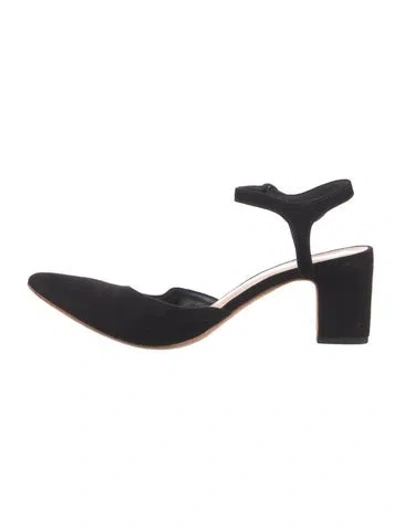 Pre-owned Loeffler Randall Suede Slingback Pumps In Black
