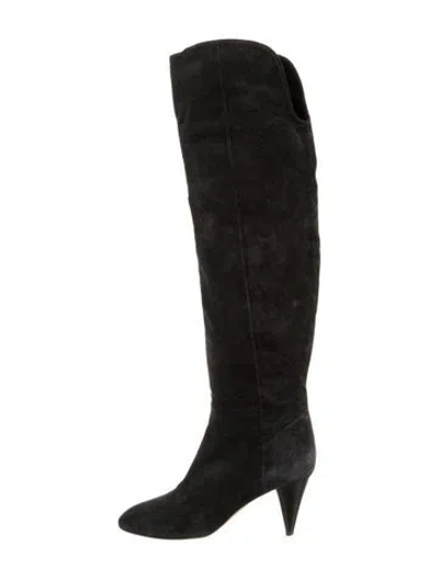Pre-owned Loeffler Randall Suede Slouch Boots In Black
