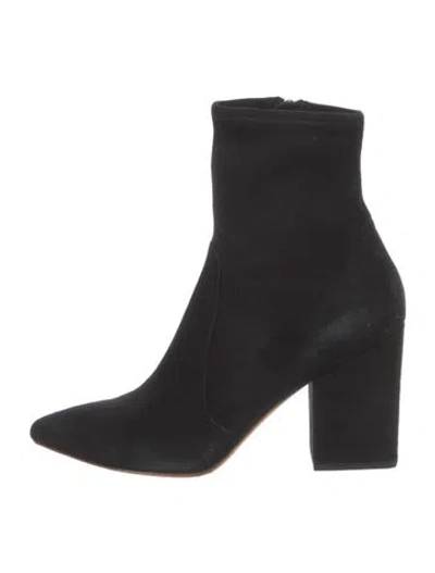 Pre-owned Loeffler Randall Suede Sock Boots In Black
