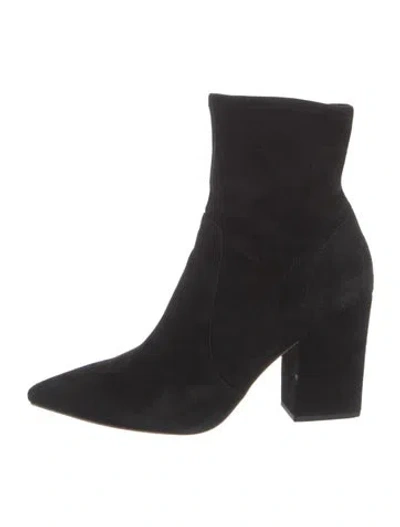 Pre-owned Loeffler Randall Suede Sock Boots In Black