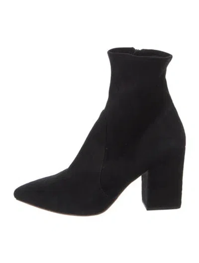 Pre-owned Loeffler Randall Suede Sock Boots In Black
