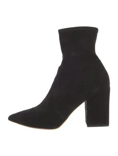 Pre-owned Loeffler Randall Suede Sock Boots In Black