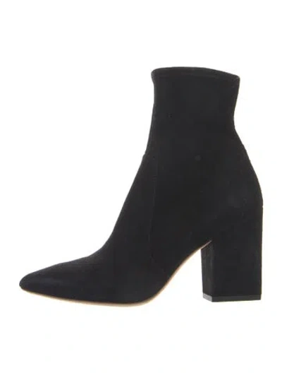 Pre-owned Loeffler Randall Suede Sock Boots In Black