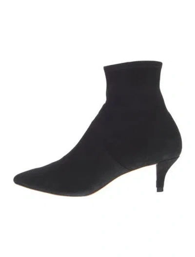 Pre-owned Loeffler Randall Suede Sock Boots In Black