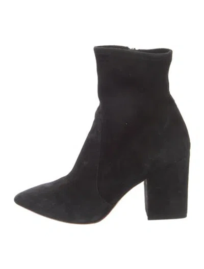 Pre-owned Loeffler Randall Suede Sock Boots In Black