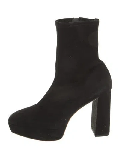 Pre-owned Loeffler Randall Suede Sock Boots In Black