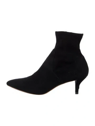 Pre-owned Loeffler Randall Suede Sock Boots In Black