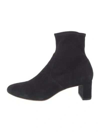 Pre-owned Loeffler Randall Suede Sock Boots In Black
