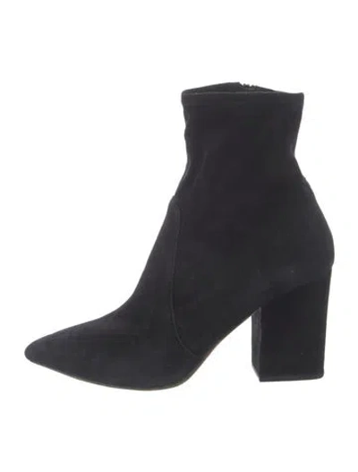 Pre-owned Loeffler Randall Suede Sock Boots In Black