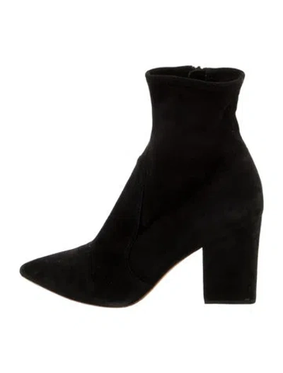 Pre-owned Loeffler Randall Suede Sock Boots In Black