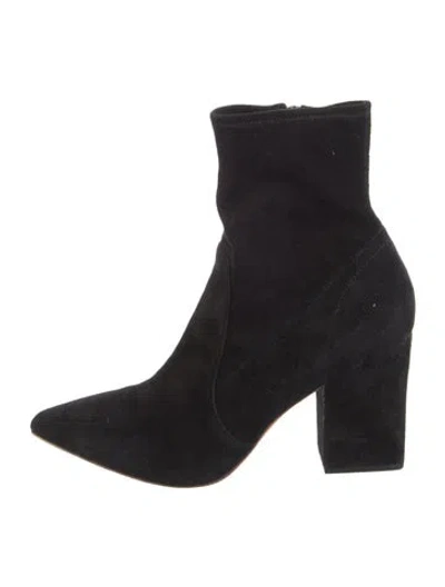 Pre-owned Loeffler Randall Suede Sock Boots In Black