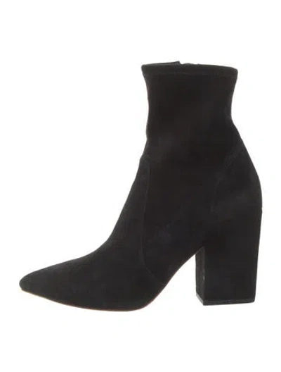 Pre-owned Loeffler Randall Suede Sock Boots In Black