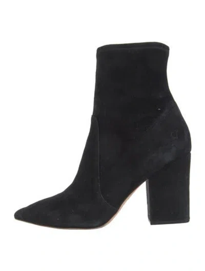 Pre-owned Loeffler Randall Suede Sock Boots In Black
